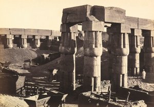 "Egipto y Palestina": columnata del patio del festival de Amenhotep III en el templo de Luxor (El-Uqsor), Egipto de Francis Frith