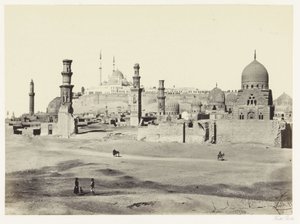 Vista de la parte sur de la necrópolis de El Cairo Tumbas en el cementerio del sur. Primera vista. (título en el objeto) de Francis Frith
