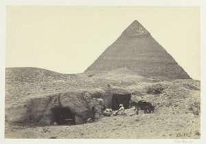 Tumbas de Roca y la Pirámide de Belzoni, Gizeh, 1857 de Francis Frith