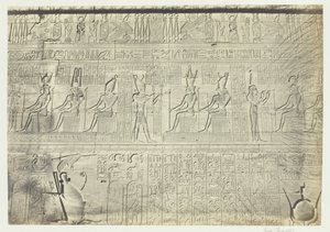 Esculturas de la Pared Exterior, Dendera, 1857 de Francis Frith