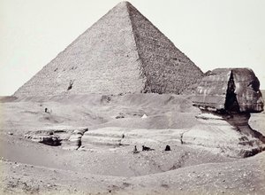 La Gran Pirámide, con la Esfinge en primer plano, El-Geezah de Francis Frith