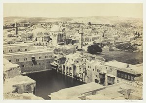 El estanque de Ezequías, desde la Torre de Hipico, Jerusalén de Francis Frith