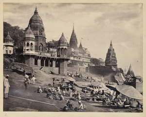 [Orilla del río Ganges y Manikarnika Ghat] de Francis Frith and Co.