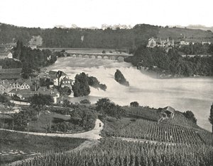 Las cataratas del Rin, Schaffhausen, Suiza, 1895