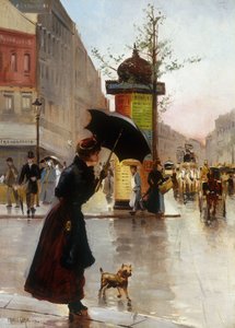 Escena de calle en París, 1890 de Francis Garat