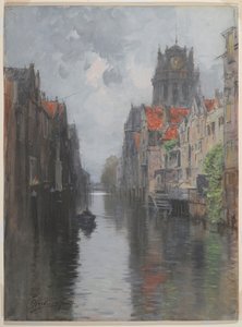 Detrás de la Groote Kirk, Dordrecht, c.1880s de Francis Hopkinson Smith