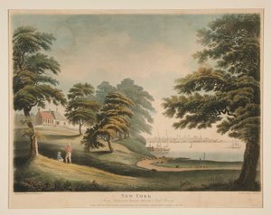 Nueva York (desde Hobuck Ferry House, Nueva Jersey) de Francis Jukes