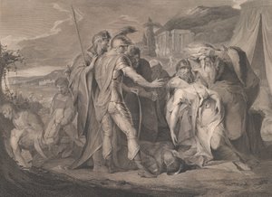 El Rey Lear Llorando sobre el Cuerpo de Cordelia, Shakespeare, Rey Lear, Acto 5, Escena..., 1 de agosto de 1792 de Francis Legat