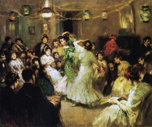 Una fiesta flamenca en casa, 1908 de Francis Luis Mora
