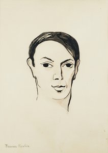 Retrato de Pablo Picasso; Portrait de Pablo Picasso, c. 1902-1905 (acuarela, pincel y tinta negra y lápiz sobre papel) de Francis Picabia