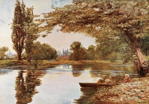 Capilla del Colegio Eton desde el Támesis de Francis S. Walker
