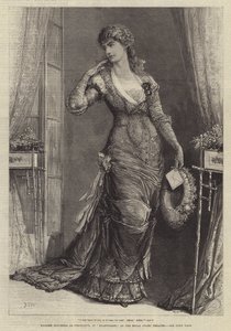 Madame Modjeska como Constance, en Heartsease, en el Royal Court Theatre