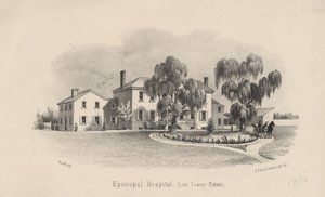 Hospital Episcopal, litografía por P.S. Duval y Hijo, 1856 de Francis Schell