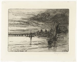 Puente sobre el Támesis Puente de Battersea de Francis Seymour Haden (Sir) (signed by artist)