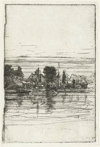 Pueblo en el agua lado del támesis de Francis Seymour Haden (Sir) (signed by artist)