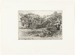 Paisaje con una manada de animales. la manada Werrington (título sobre el objeto) de Francis Seymour Haden (Sir) (signed by artist)