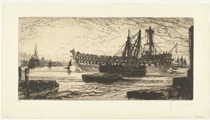 Desmantelando el barco Agamenón Ruptura del Agememnon de Francis Seymour Haden (Sir) (signed by artist)