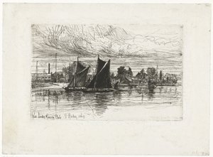 West London Rowing Club (título sobre objeto) de Francis Seymour Haden (Sir) (signed by artist)
