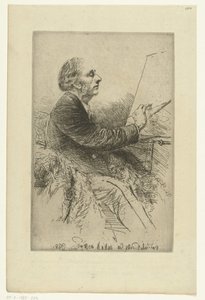 Autorretrato de Francis Seymour-Haden Retrato de Francis Seymour Haden, n. 4 (mientras pinta) de Francis Seymour Haden (Sir) (signed by artist)