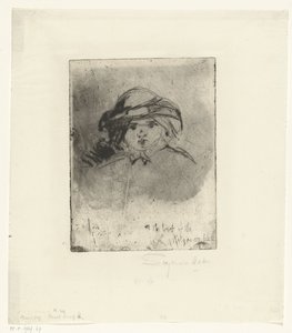 cabeza de una niña la cabeza de un niño de Francis Seymour Haden (Sir)