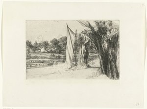Támesis Ditton Thames Ditton - con una vela de Francis Seymour Haden (Sir)