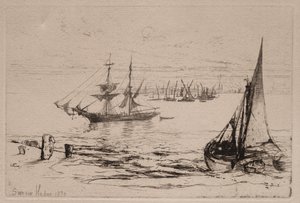 Un bergantín anclado de Francis Seymour Haden
