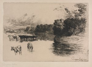 Un río de Lancashire, 1881 de Francis Seymour Haden