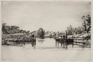 Egham Lock de Francis Seymour Haden