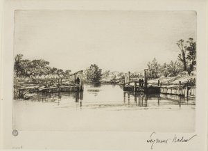 Egham Lock de Francis Seymour Haden