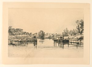 Egham Lock de Francis Seymour Haden