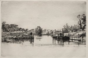 Egham Lock de Francis Seymour Haden
