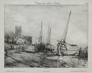 Barcos de pesca en la playa de Francis Seymour Haden
