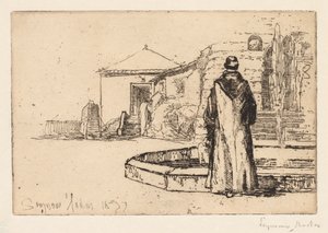 Monje en una fuente, 1877 de Francis Seymour Haden