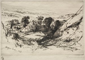 Nine Barrow Down, 1877 de Francis Seymour Haden