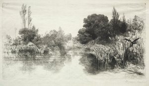 Estanque Shere Mill (La lámina más grande) de Francis Seymour Haden