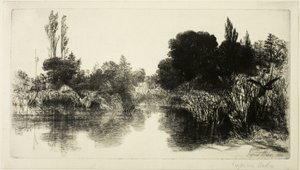 Estanque Shere Mill, No. II (placa grande) de Francis Seymour Haden
