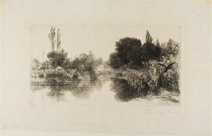 Estanque del Molino Shere, No. II (placa grande) de Francis Seymour Haden