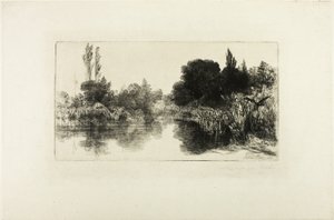 Estanque de Shere Mill, No. II (placa grande) de Francis Seymour Haden