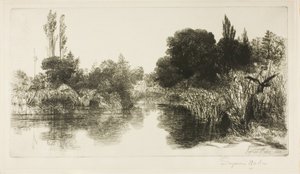 Estanque del Molino Shere, No. II (gran placa) de Francis Seymour Haden