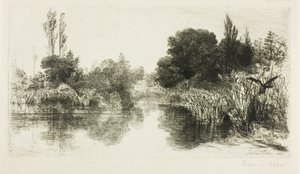Estanque del molino de Shere, nº II (placa grande) de Francis Seymour Haden