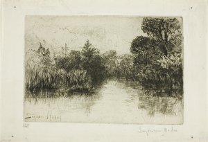 Estanque de Shere Mill, No. I (placa pequeña) de Francis Seymour Haden
