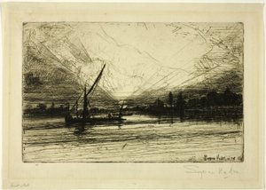 Atardecer en el Támesis de Francis Seymour Haden
