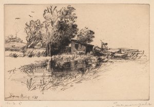 La Pequeña Casa de Botes, 1877 de Francis Seymour Haden