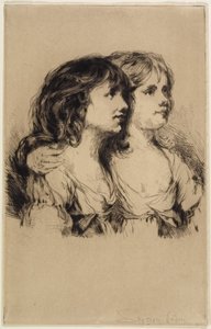 Los gemelos-Sarah y Anne Haden (No. 2), 1885 de Francis Seymour Haden