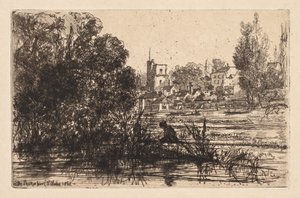 Iglesia de Twickenham, 1865 de Francis Seymour Haden