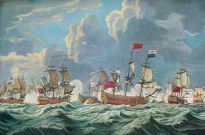 Batalla de la Bahía de Quiberon, c1765 de Francis Swaine