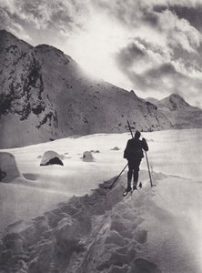 Alpes Orientales: Tarde en el glaciar Roseg (foto en blanco y negro) de Francis Sydney Smythe