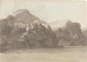 Una costa rocosa en Coombmartin, Devon (Bahía de Combe Martin) de Francis Towne