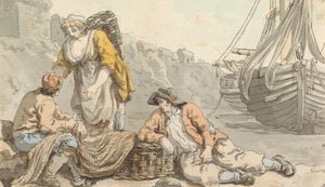 Pescadores con cestas y redes
