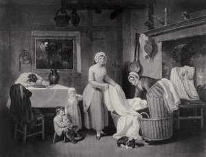 Horas rústicas: Noche, grabado por H. Gillbank de Francis Wheatley